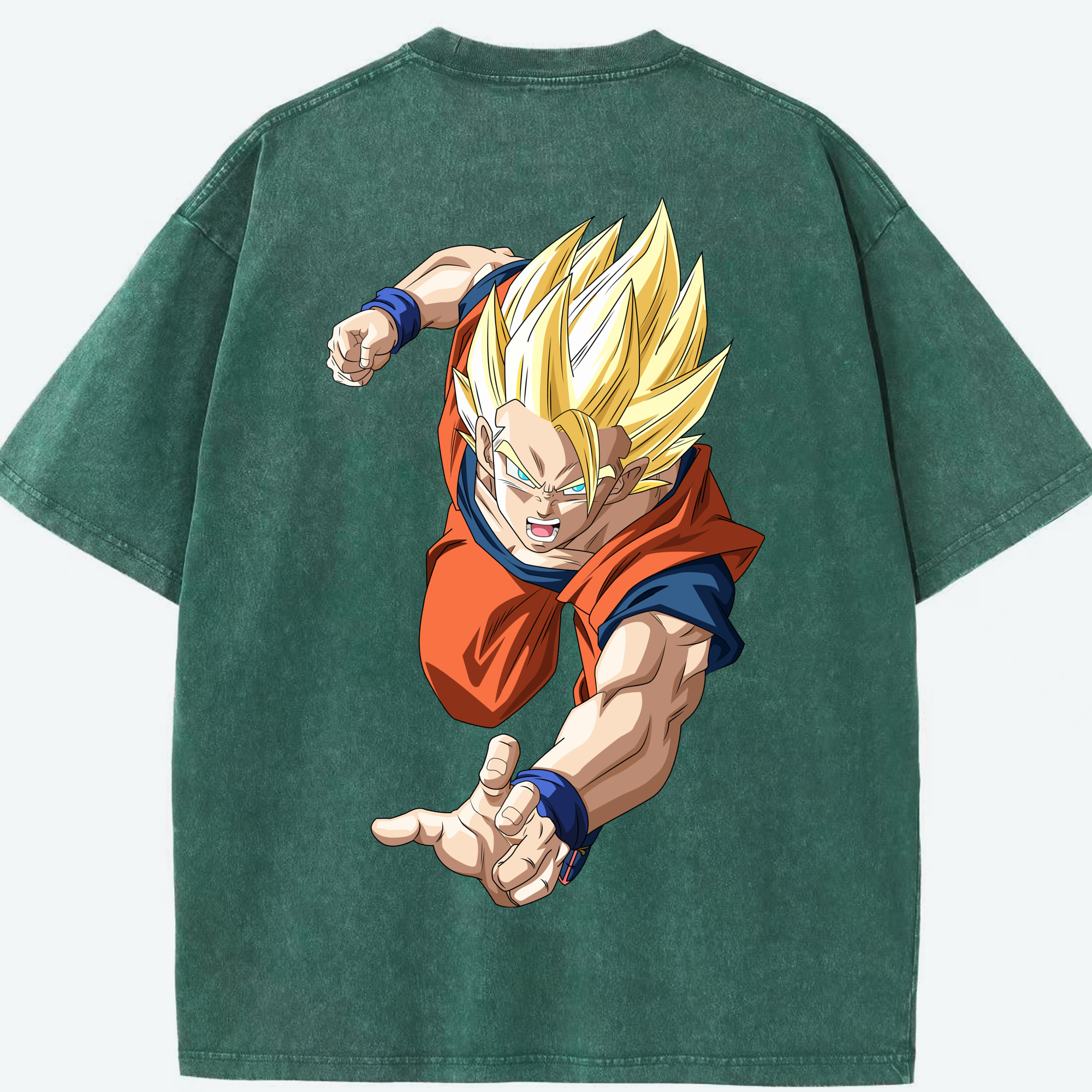 （画像用） ドラゴンボール 孫 悟飯（そんごはん）DRAGON BALL Son Gohan 綿100% ヴィンテージ風 半袖Tシャツ（背面プリント）